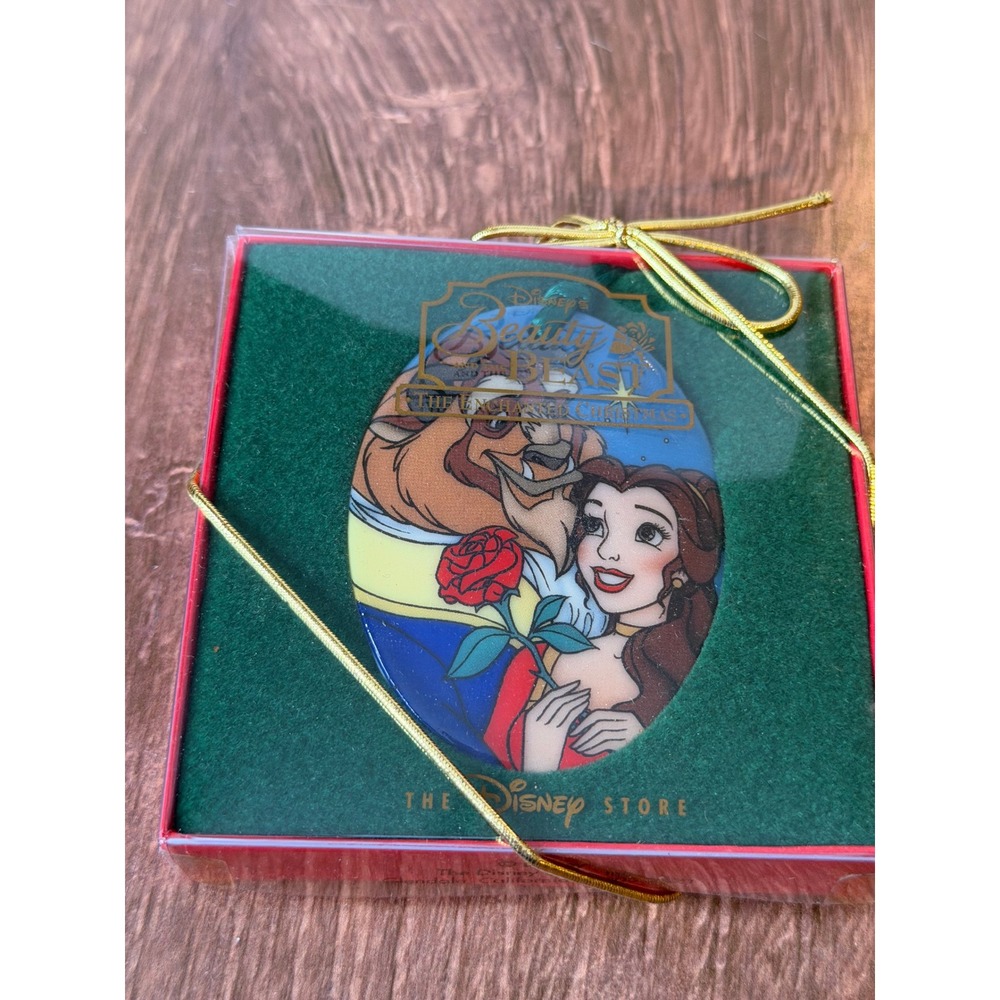 NIB Vintage 1997 Disney Store Beauty and the Beast Enchanted Christmas Ornament